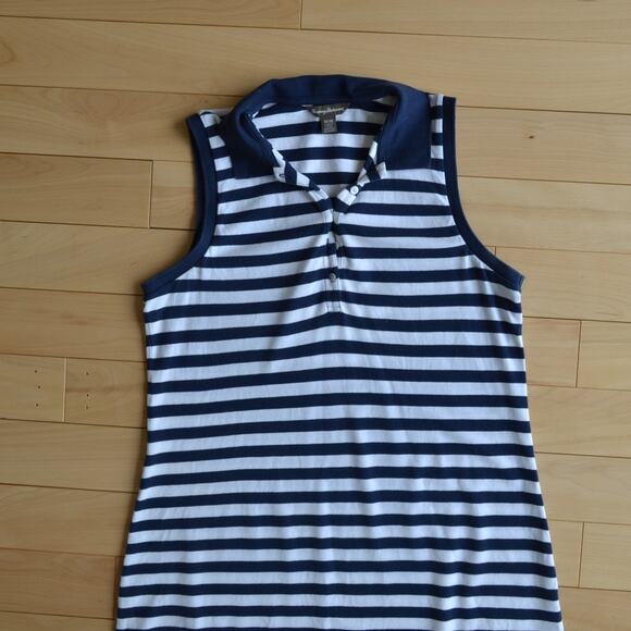 Tommy Bahama Sleeveless Polo Dress Mini Size M Striped - Picture 2 of 4